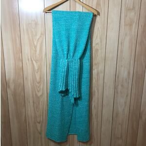 Blue Crocheted Mermaid Blanket One Size